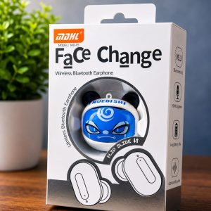 MDHL MD-05 Face Change Wireless Bluetooth Earphone Blue White