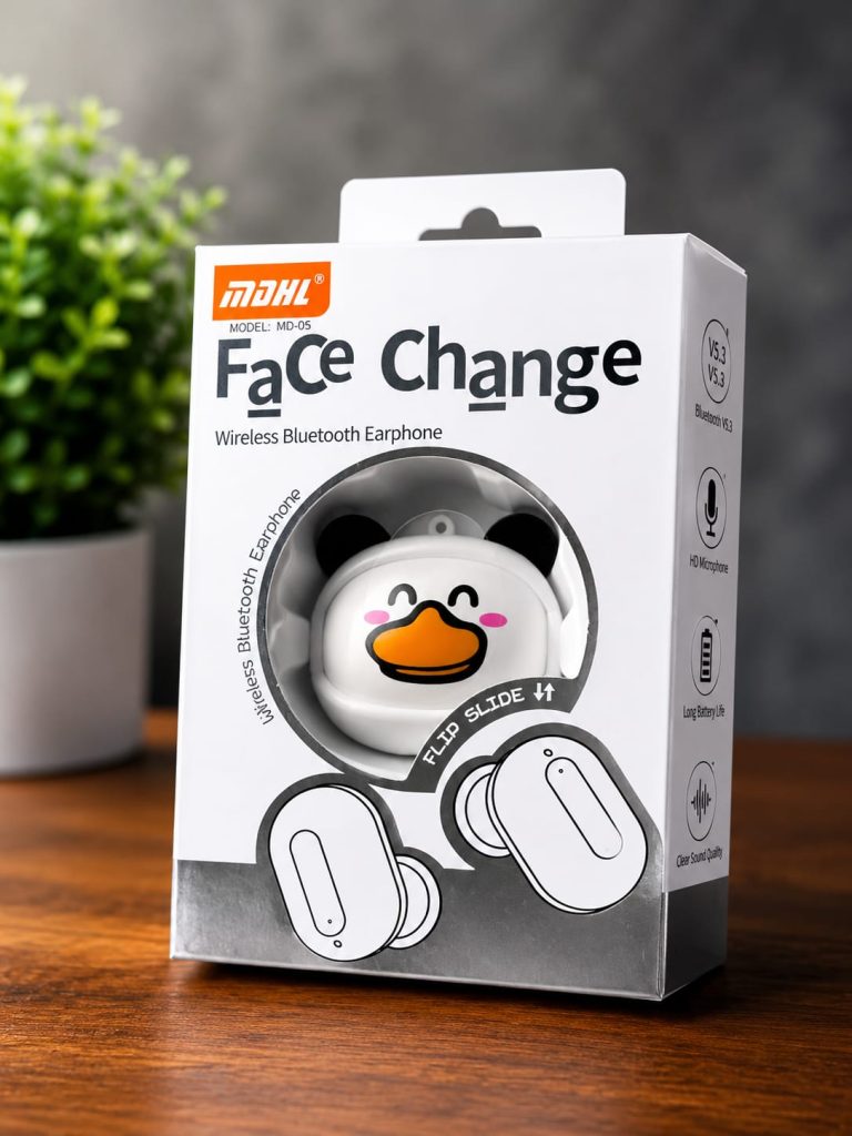 MDHL MD-05 Face Change Wireless Bluetooth Earphone White